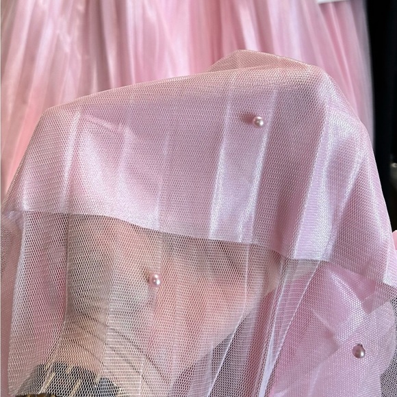 Amber Sky/ Pink Pleated Skirt/ size /L / embellished bottom / STUNNING - Picture 5 of 7